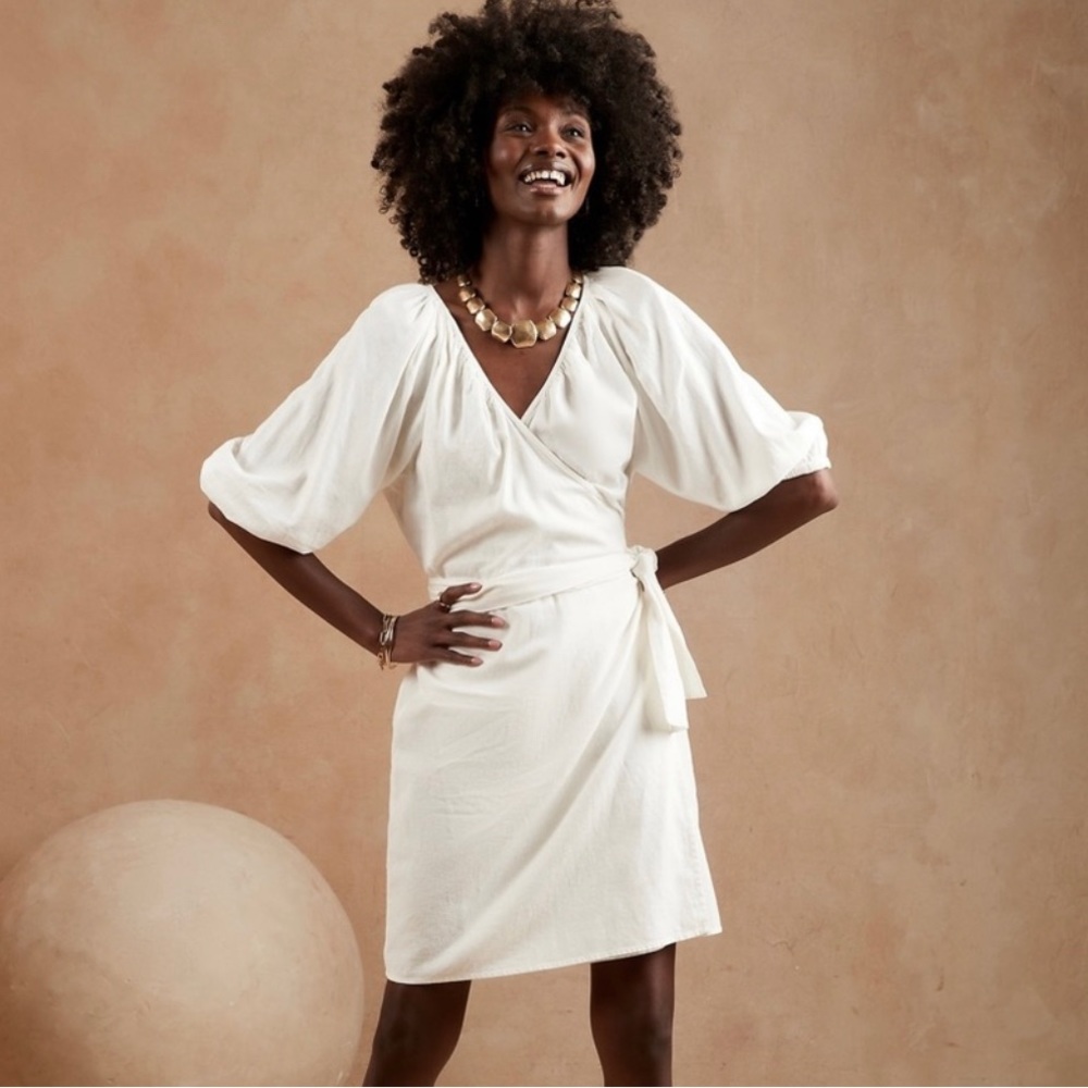 Banana Republic Linen Wrap Dress